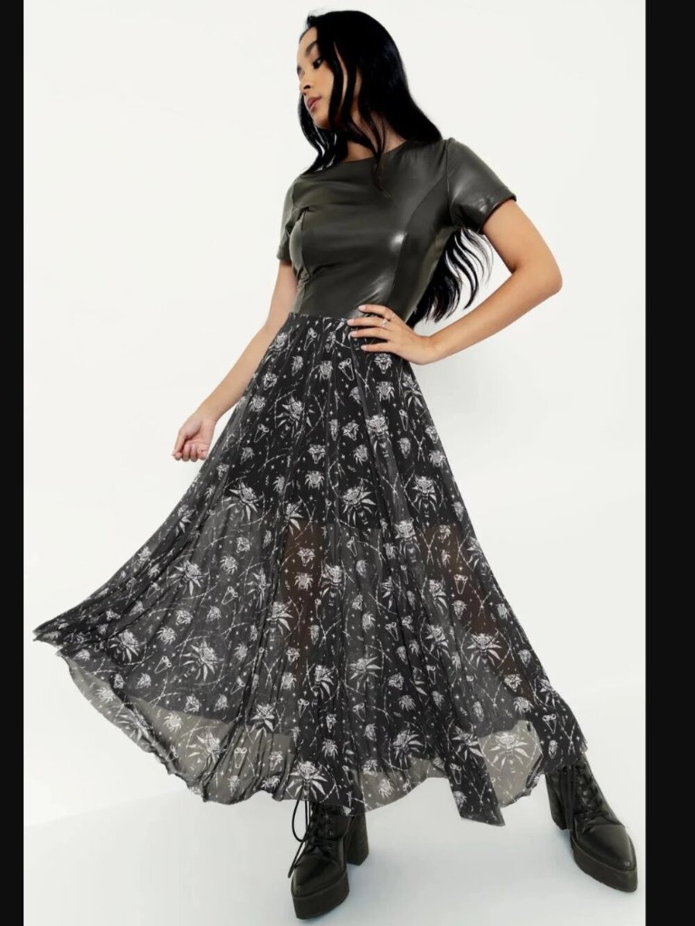 NWT Blackmilk Witcher Schools Mixed Media Midaxi Dress